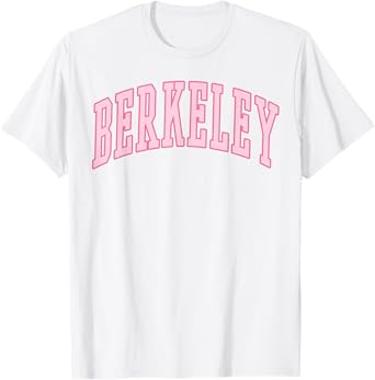 Berkeley Vintage Preppy Varsity Pink Sports T-Shirt