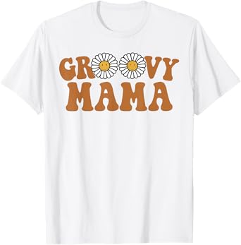 Retro Groovy Mama Matching Family 1st Birthday Party T-Shirt