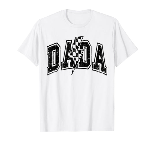 Dada Lightning Checkered Father's Day Dad Grandpa Men T-Shirt