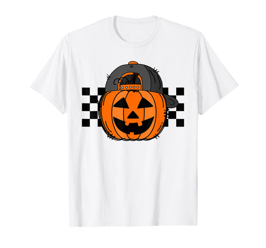 Halloween Shirt Boys Kids Toddler Jack O Lantern Pumpkin Hat T-Shirt