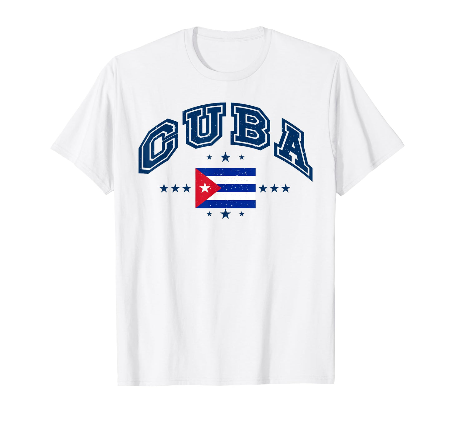 Retro Cuba Men Women Athletic Throwback Flag T-Shirt