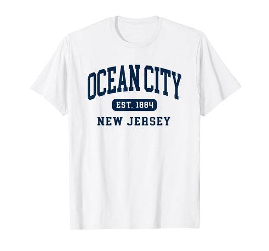 Ocean City New Jersey Retro Est Vintage Souvenir Mens Womens T-Shirt