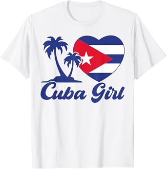 Cuba-Shirt Cuban Girl Flag Cubanita Hispanic Heritage Kids T-Shirt