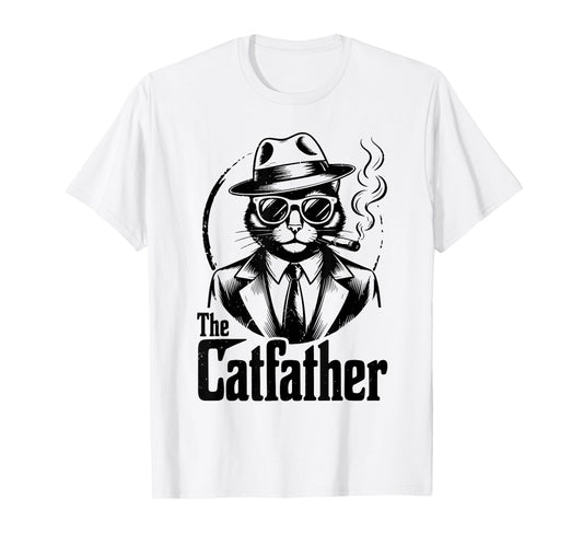Men's The Catfather Personalized Black Cat Happy Father Day T-Shirt