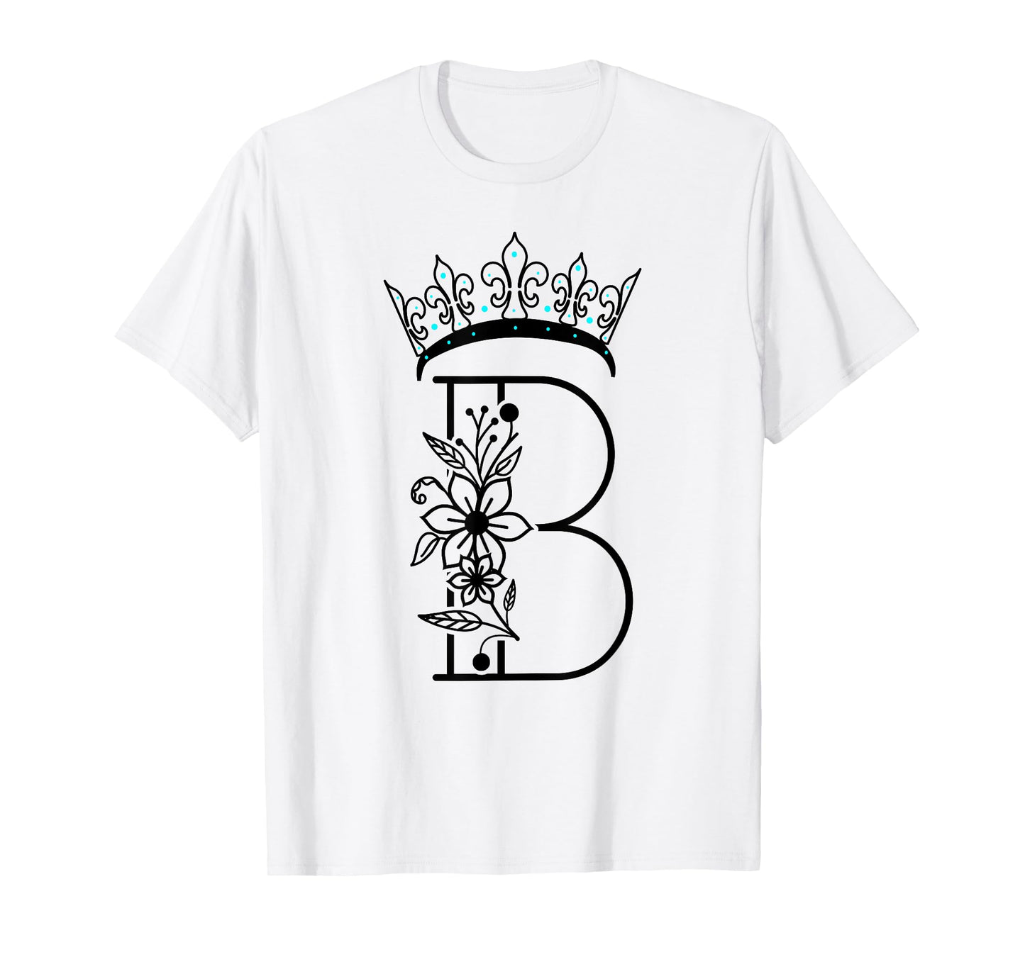 Queen B Bee Letter B Crown Alphabet Monogram Bride Bee Lover T-Shirt