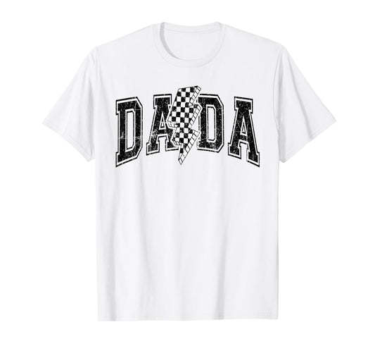 Dada Lightning Bolt Checkered Father's Day Dad Grandpa T-Shirt