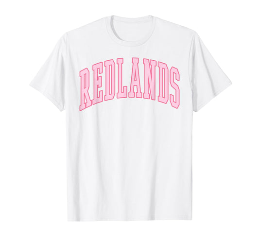 Redlands Vintage Preppy Varsity Pink Sports T-Shirt
