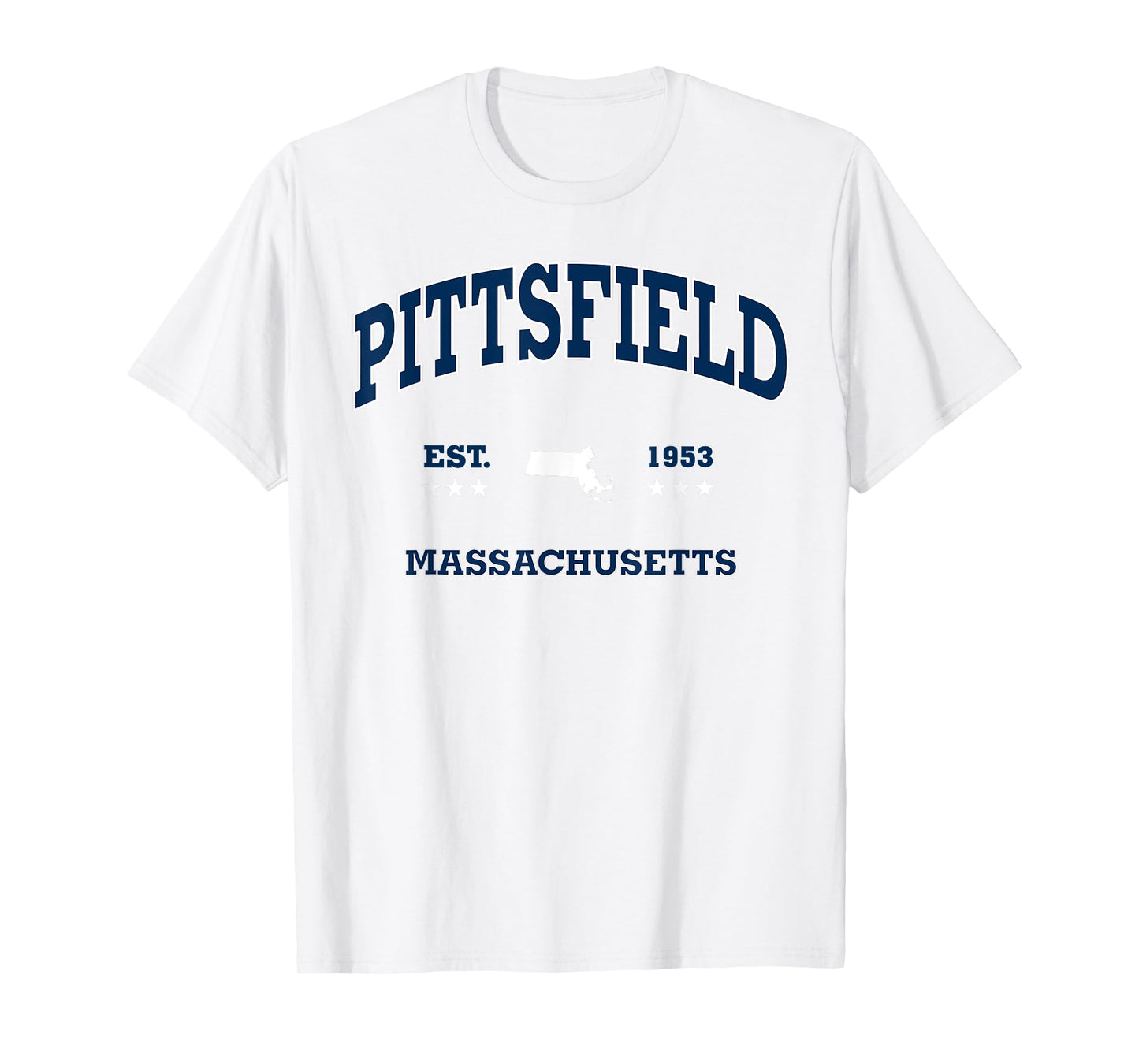 Pittsfield Massachusetts MA Throwback Navy Vintage Athletic T-Shirt