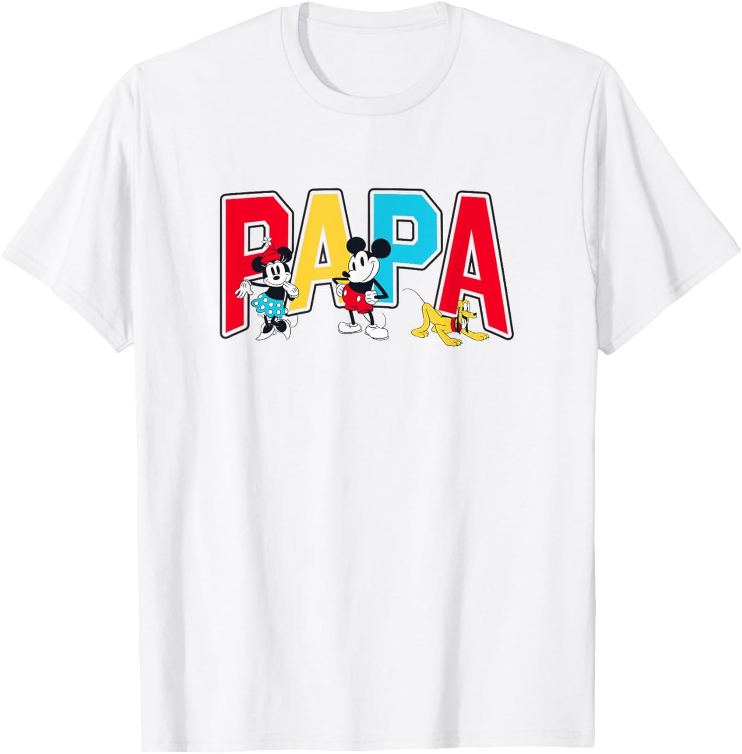 Disney Mickey And Friends Mickey Minnie Papa Collegiate Logo T-Shirt