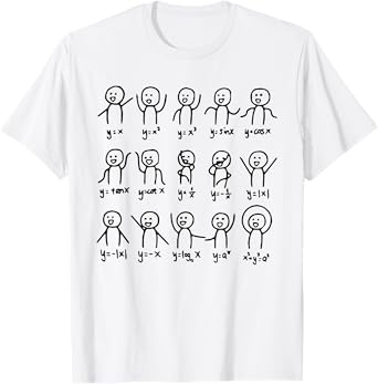 Math Stick Figures Funny Math Teacher Lover Women Men Kids T-Shirt