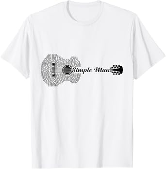 Simple Man Music Guitar L:over Guitar Shape T-Shirt
