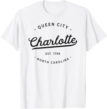 Classic Vintage Retro Charlotte Queen City NC USA Souvenir T-Shirt