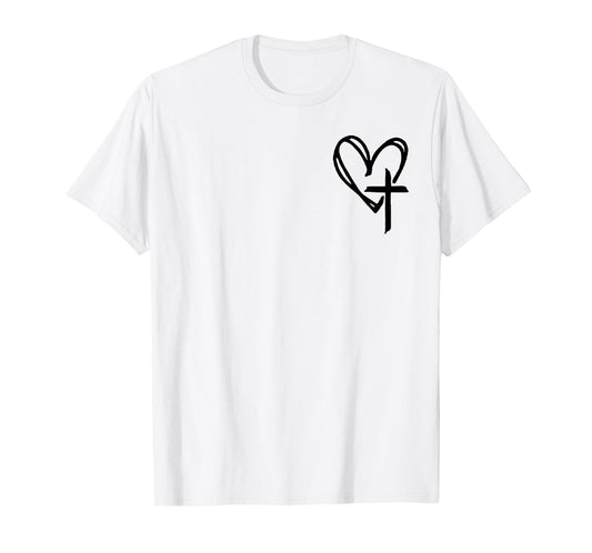 (On Back) Christian Walking By Faith Tripping Constantly T-Shirt