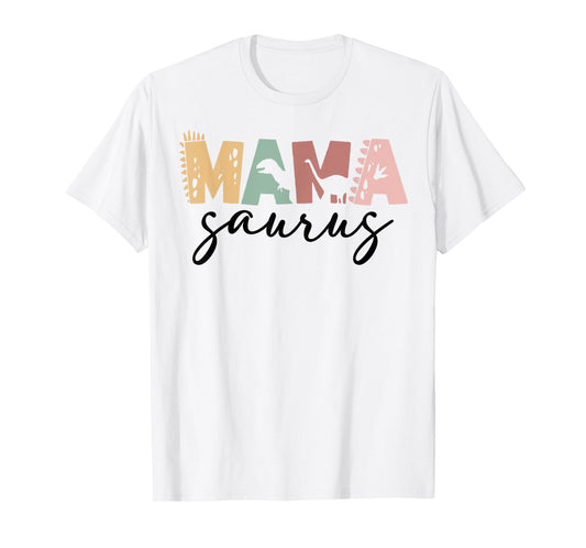 Mama Saurus Mom Dad Dinosaur Three Rex Birthday Family T-Shirt
