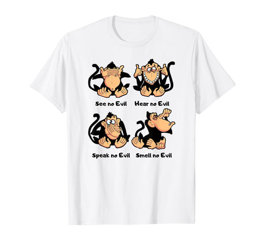4 Wise Monkeys T-Shirt