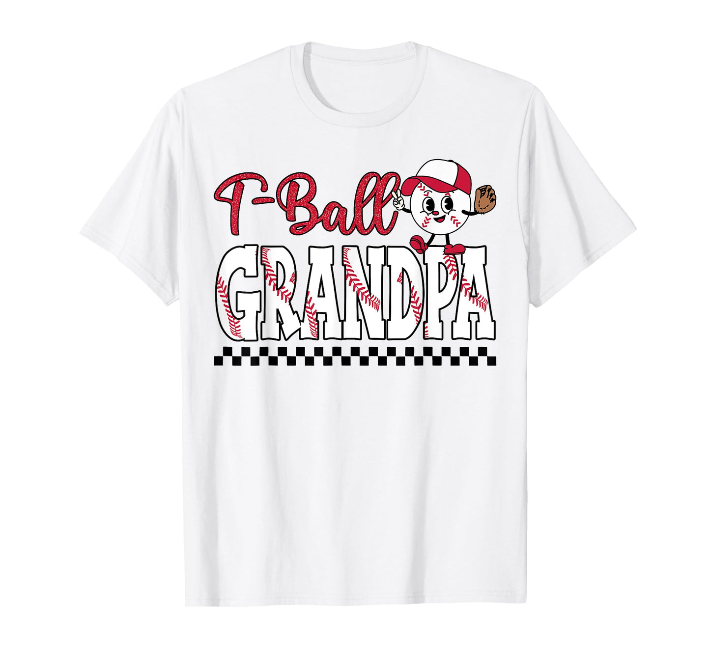 Tee Ball Grandpa Leopard Funny Tball Grandpa T-Shirt