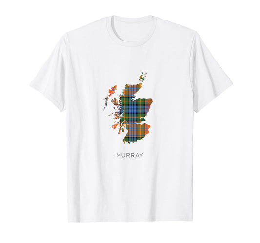 Clan Murray Tartan, Scotland Map, Murray Family T-Shirt