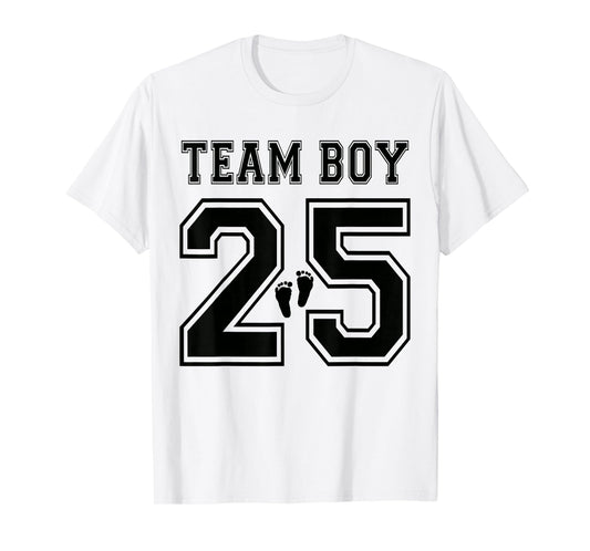 Team Boy 2025 Gender Reveal Boy Baby Shower Adoption T-Shirt