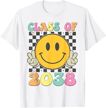 Retro Class of 2038 Grow With Me Back to School Kindergarten T-Shirt