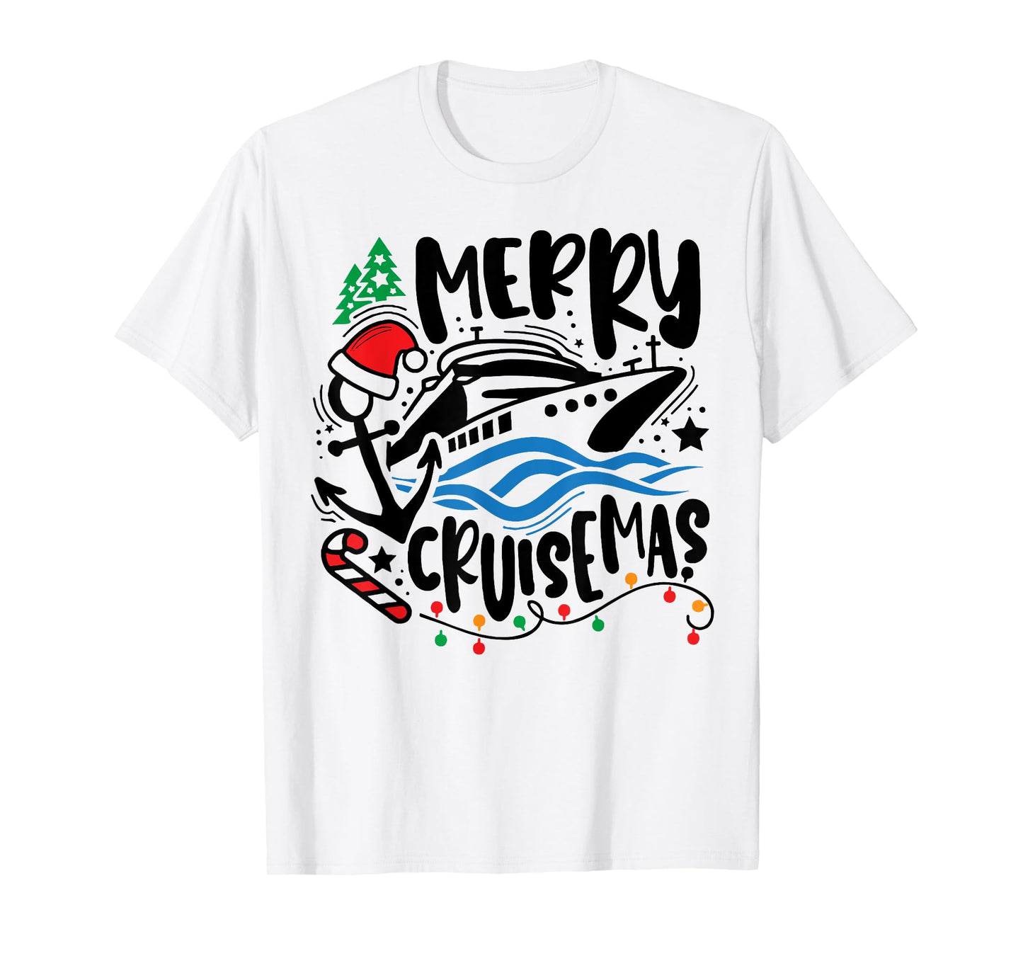 Merry Cruisemas Ugly Christmas Xmas Santa Cruise Girls Boys T-Shirt
