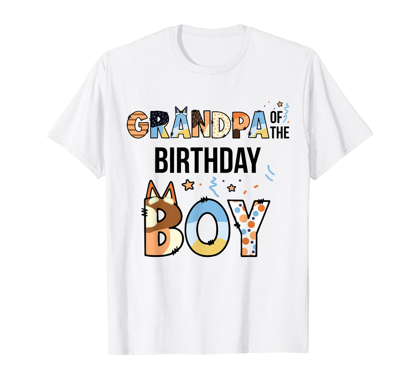 Grandpa Of The Birthday Boy Party Blue Dog Lover Matching T-Shirt