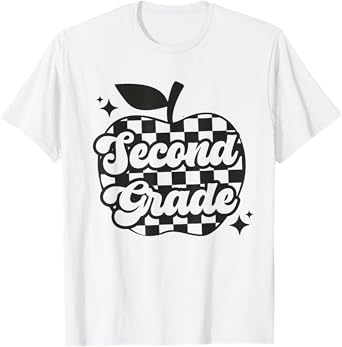 Second Grade Teacher Apple Back To School Boys Girls Kids T-Shirt