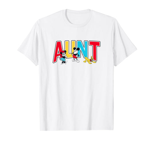 Disney Mickey And Friends Mickey Minnie Aunt Collegiate Logo T-Shirt