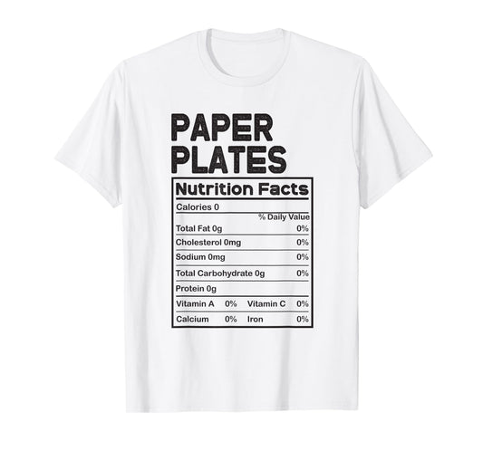 Thanksgiving Pjs for Family Paper Plates Nutrition Facts T-Shirt