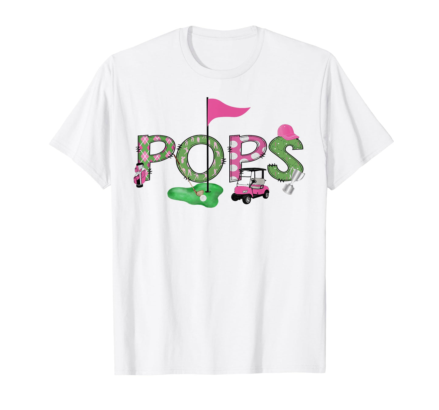 Golf Pops Pink Hole in One Golf 1St Birthday Girl T-Shirt