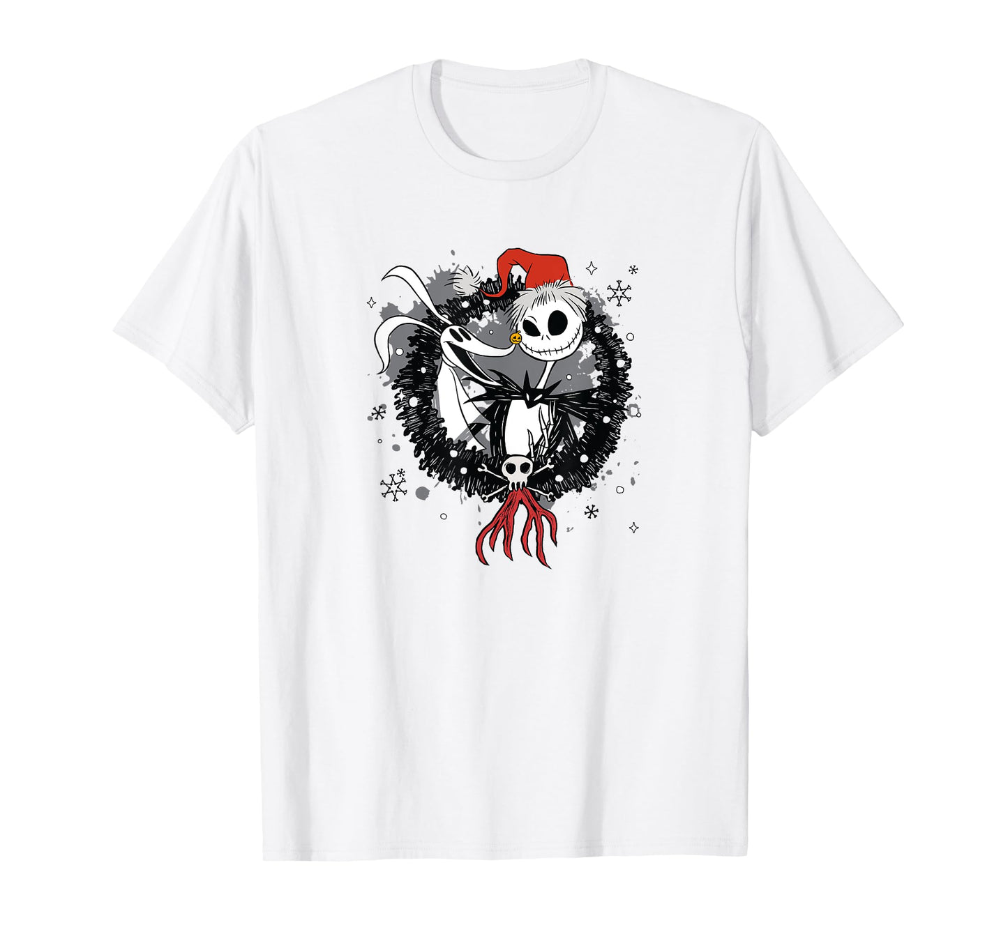Disney The Nightmare Before Christmas Jack & Zero Wreath T-Shirt
