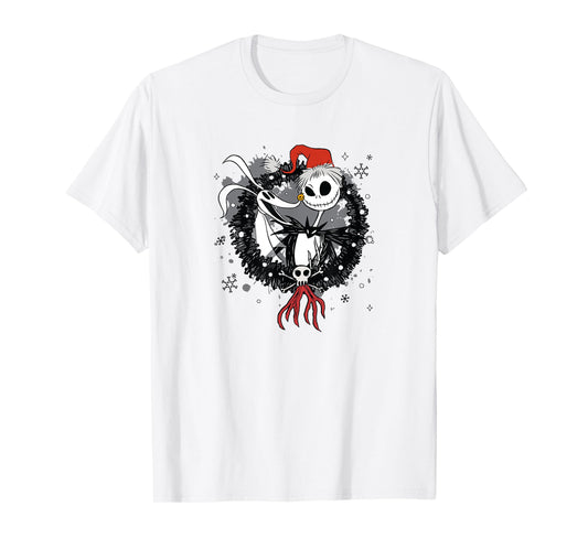 Disney The Nightmare Before Christmas Jack & Zero Wreath T-Shirt