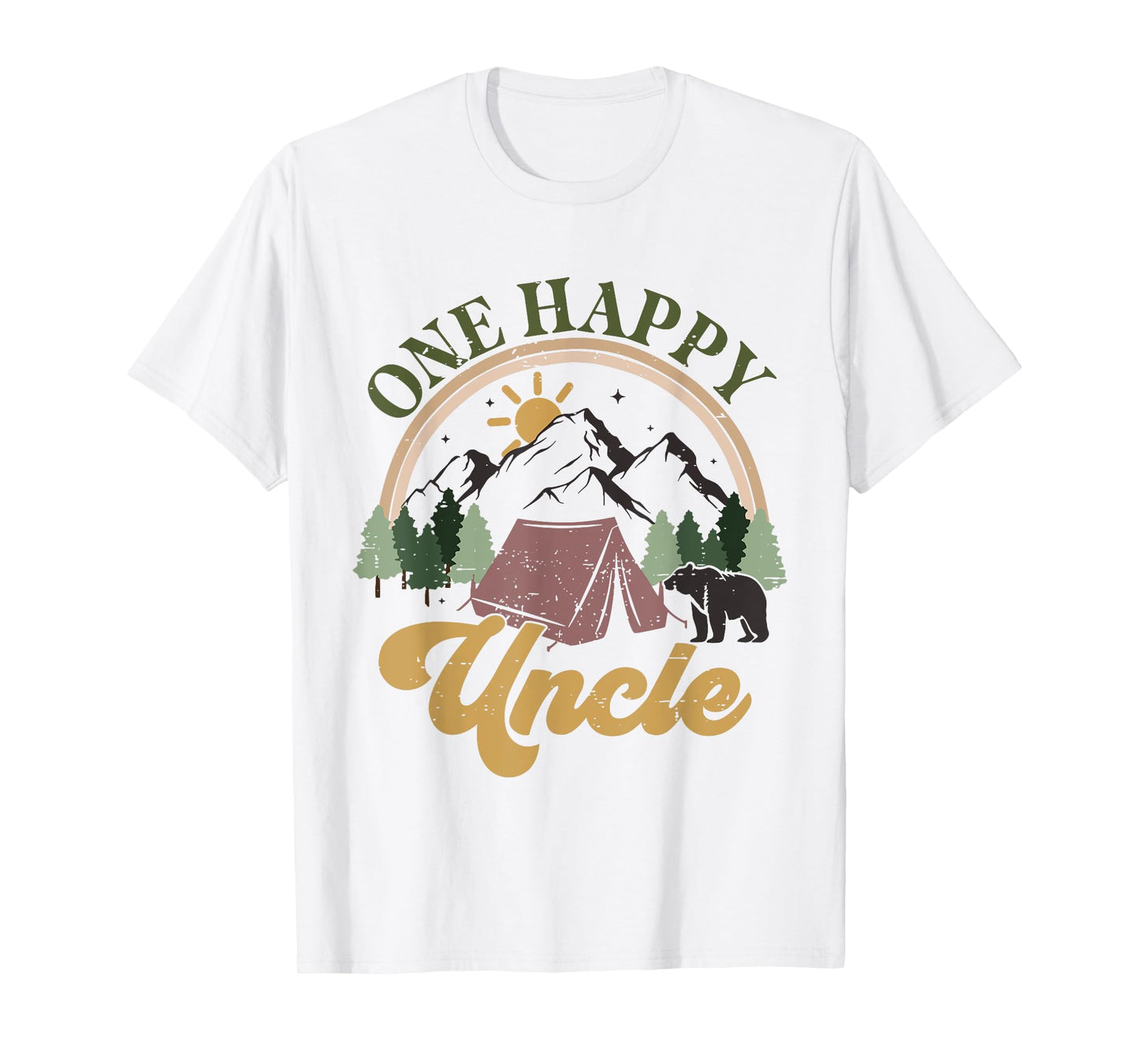 Cute One Happy Camper Birthday Decorations One Happy Uncle T-Shirt
