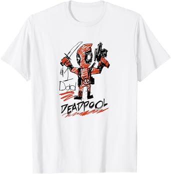 Marvel Deadpool #1 Dad Deadpool Sketch Father's Day T-Shirt