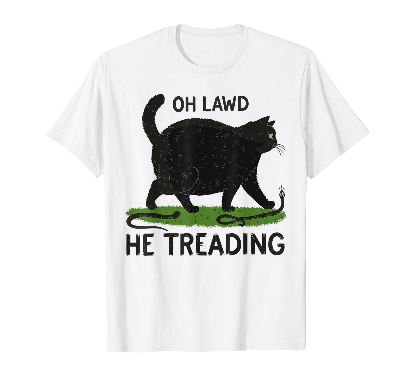 Oh Lawd He Treading Funny Fat Cat Lover Funny Memes Cat Mom T-Shirt