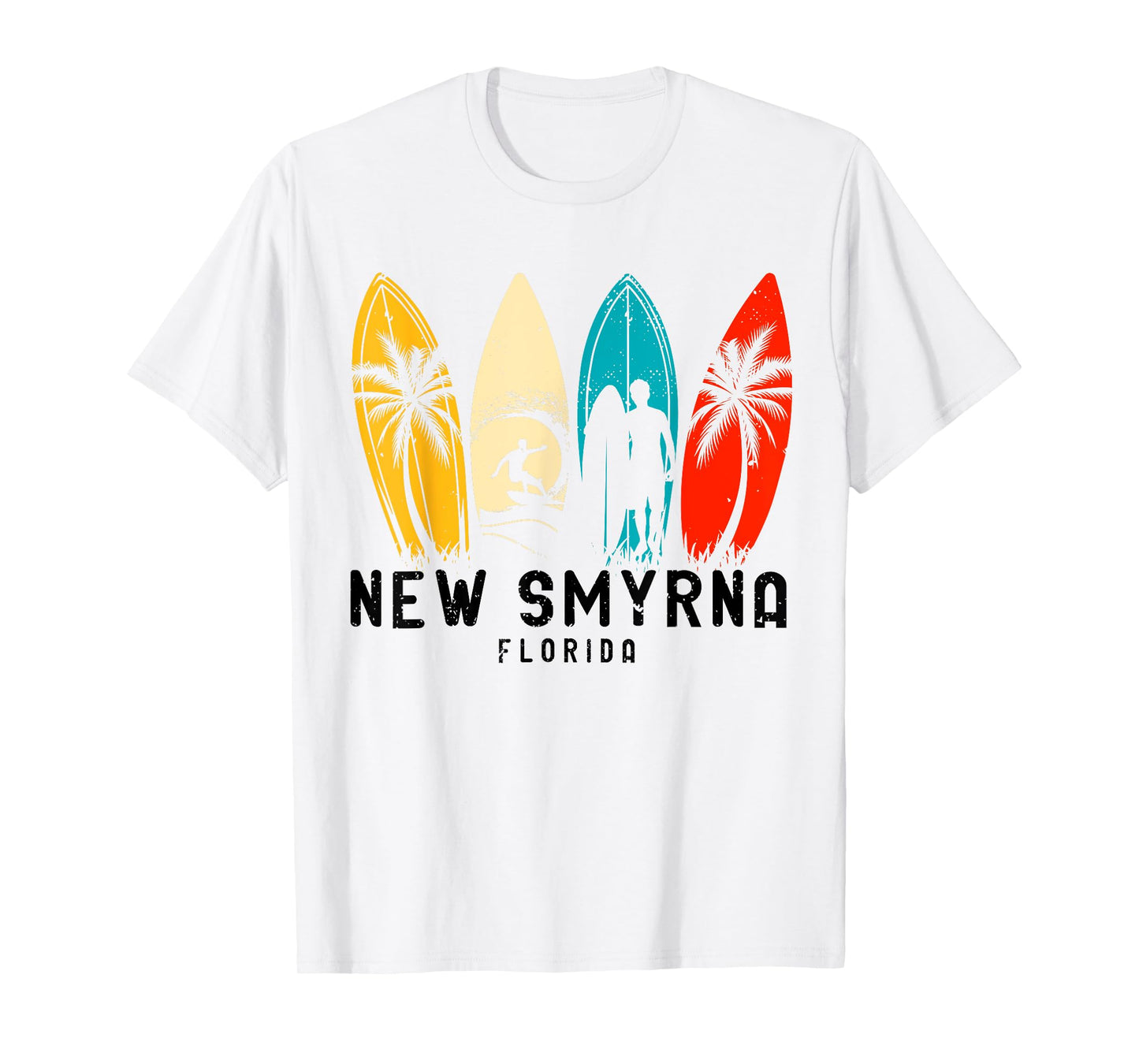 Vintage New Smyrna Beach Florida Surfboarder Men Women Girls Kids T-Shirt