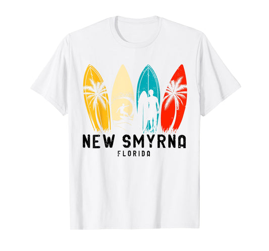 Vintage New Smyrna Beach Florida Surfboarder Men Women Girls Kids T-Shirt
