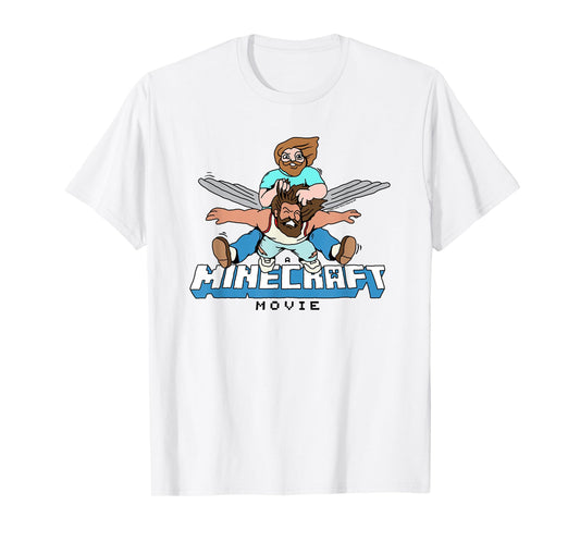 A Minecraft Movie Steve And Garret Flying Using Elytras T-Shirt