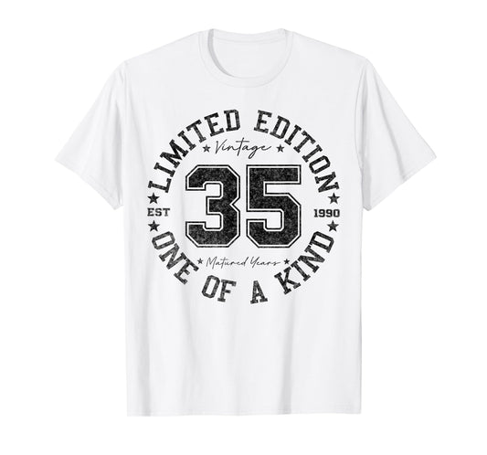 35 Year Old Gifts Vintage 1990 Limited Edition 35th Birthday T-Shirt