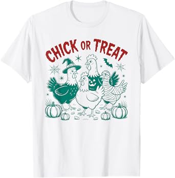 Chick Or Treat Funny Halloween Chicken Costume T-Shirt