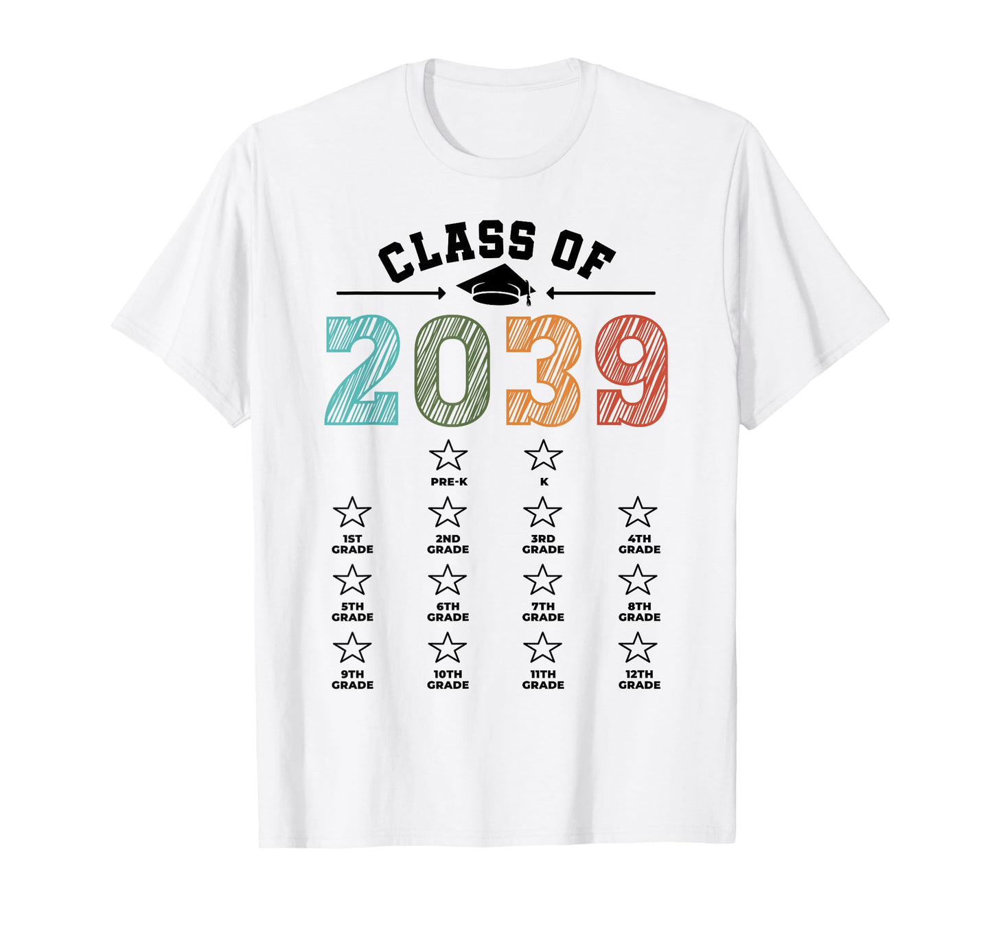 Class Of 2039 Shirt Mom Dad Checklist Pre-k 12th Grade 2039 T-Shirt