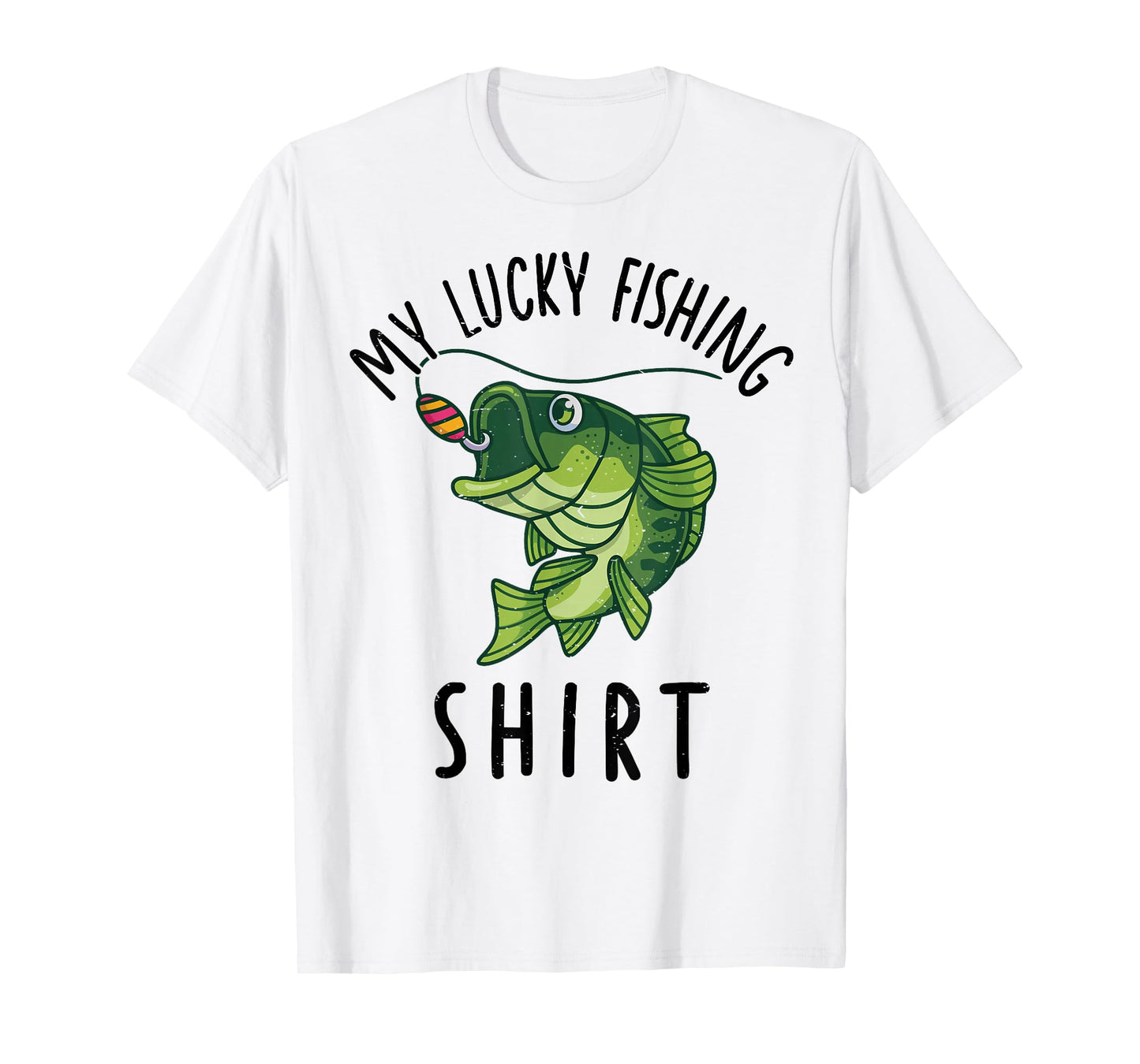 Youth My Lucky Fishing-Shirt Boys Largemouth Bass Fish Funny T-Shirt