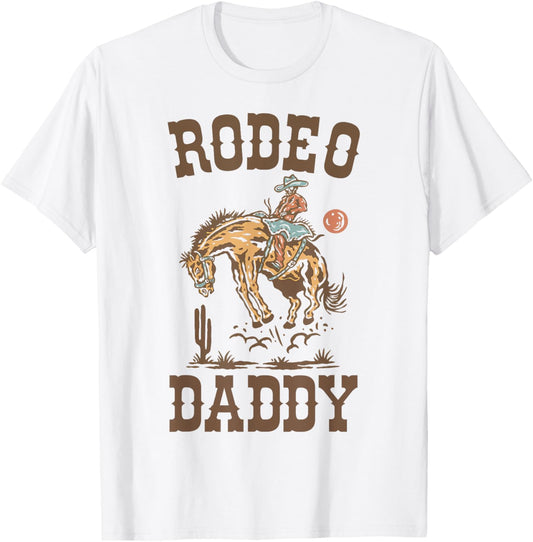 Rodeo Daddy Papa Dad Western Cowboy Birthday Family Matching T-Shirt
