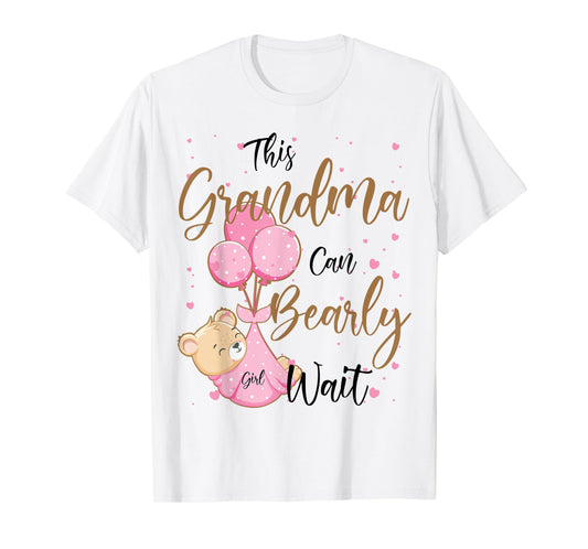 Baby Bear Baby Shower Spring Grandma Bearly Wait Baby Girl T-Shirt