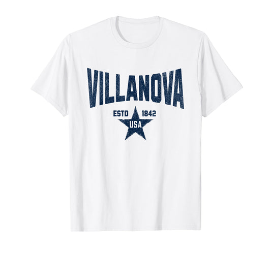 Visit Blue Villanova Pennsylvania Vintage Athletic Souvenir T-Shirt