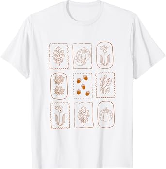 Retro Funny Fall Autumn Pumpkin Wildflower Cute Cozy Season T-Shirt
