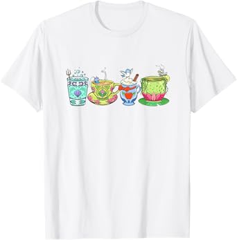 Disney Princess Royal Tea Party Stylized Cups Lined Up T-Shirt