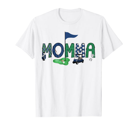 Momma Of The Birthday Boy Hole in One Golf Sport Matching T-Shirt