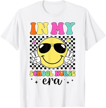 In My School Nurse Era Groovy Vintage Back To School Funny T-Shirt