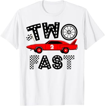Two Fast 2 Curious Birthday 2 Years Old B-day Funny T-Shirt