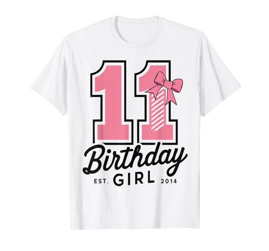 11th Birthday Coquette Bow Hello Eleven est 2024 Girl T-Shirt